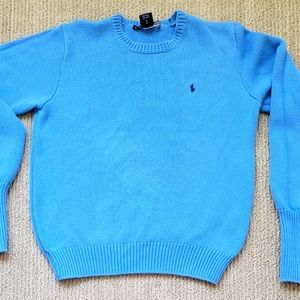 Vintage Light Baby Blue Polo Ralph Lauren 100% Cotton Sweater size Medium.